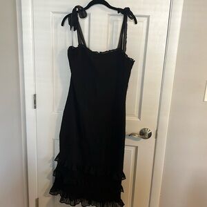 A&F Smocked Tiered Ruffle Midi Dress